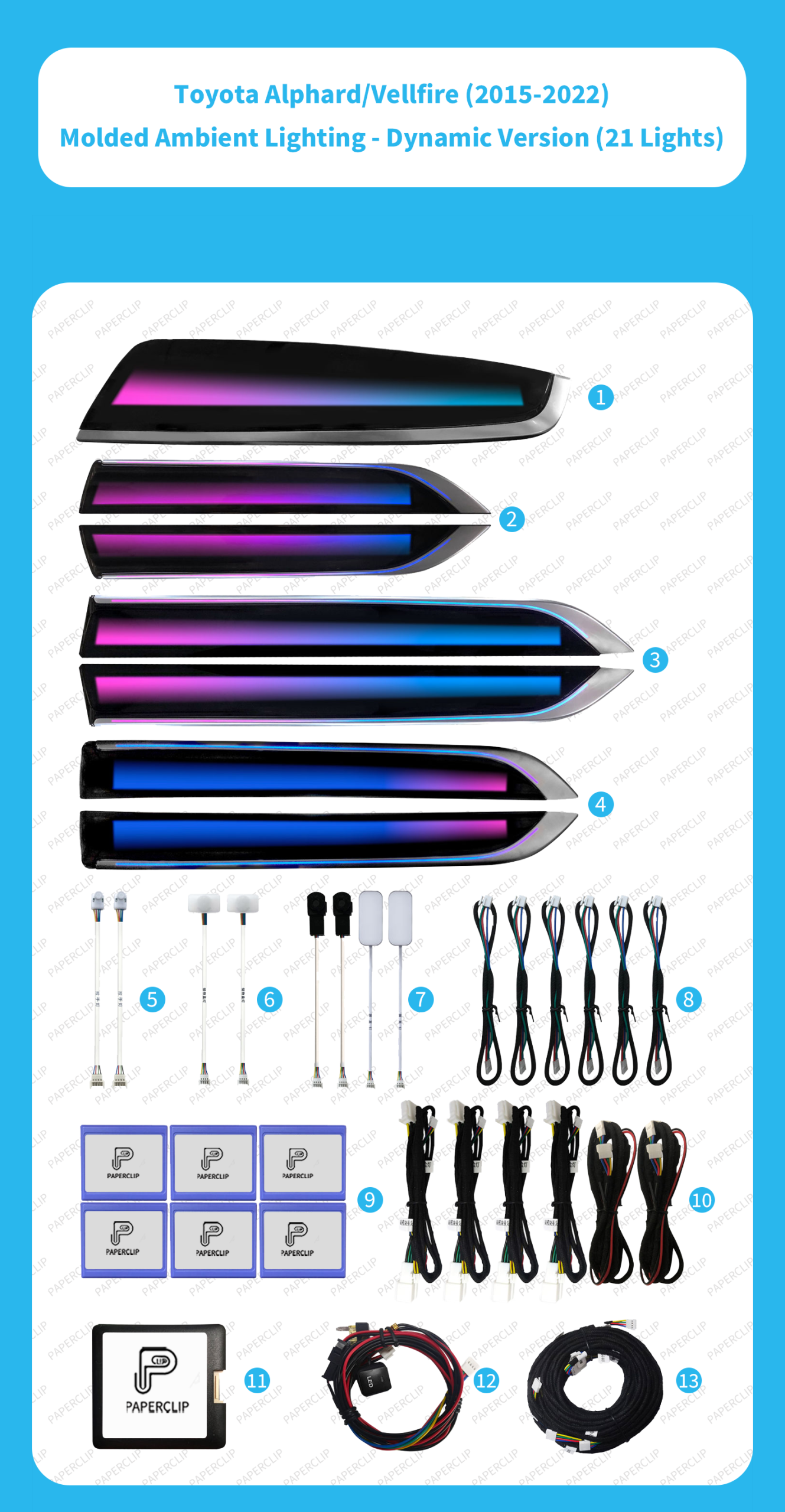 Toyota Alphard Car Ambient Light, Interior Lighting System, Retrofit ...