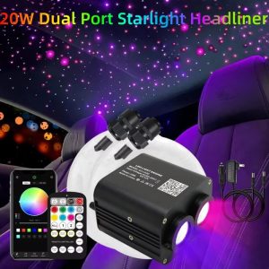Car Home Roof Decoration Dual Color 20w Twinkling Starlight Roof Lining Kit Hybrid 9.8ft Fiber Optic Star Ceiling Light Dual Port Lights