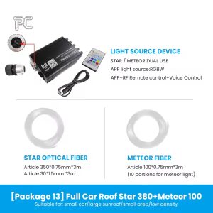 RGBW Ambient Light Kit Top Star Roof Projector with App Control Galaxy Light Car Top Star